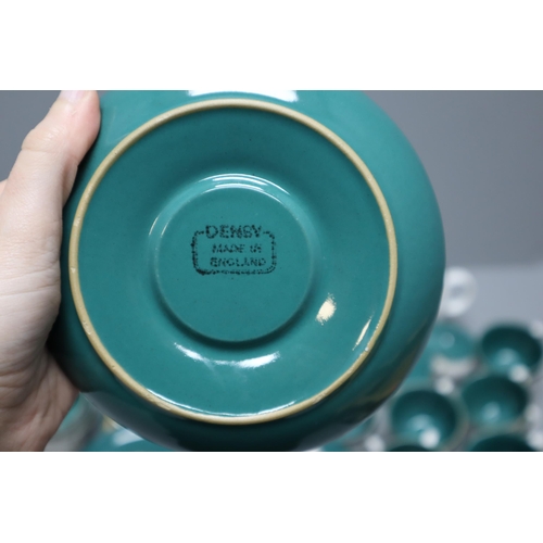 936 - Sixty-Five Pieces of Denby Greenwheat by Glynn College, And Three Spare Lids. Includes One Large Cof... 