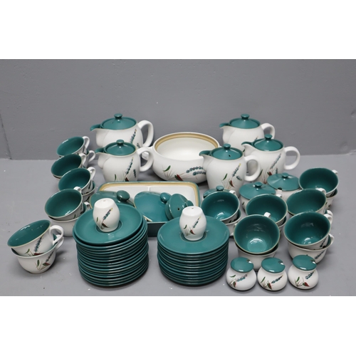 936 - Sixty-Five Pieces of Denby Greenwheat by Glynn College, And Three Spare Lids. Includes One Large Cof... 