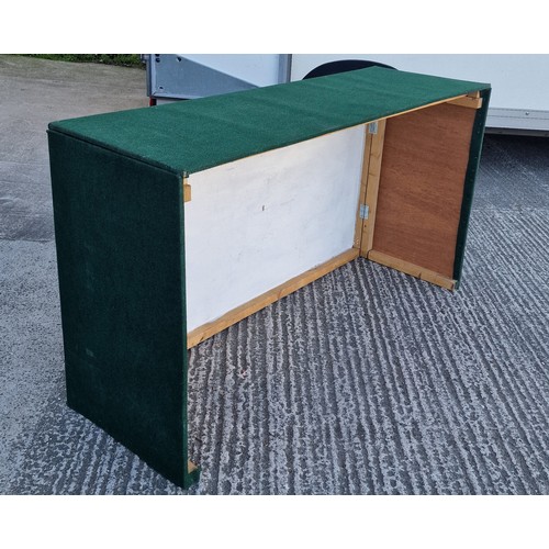 932 - A Portable Bar With Green Fabric Cover, Approx 6ftx40