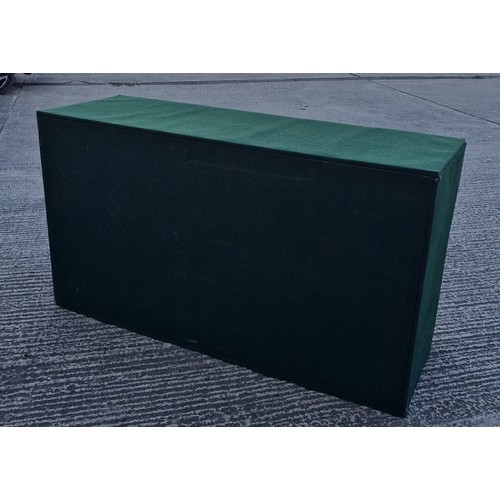 932 - A Portable Bar With Green Fabric Cover, Approx 6ftx40