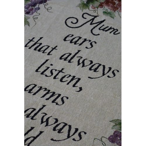 785 - Wall Tapestry With Loving Message ' Mum Ears That Always Listen, Arms That Always Hold' Message Surr... 