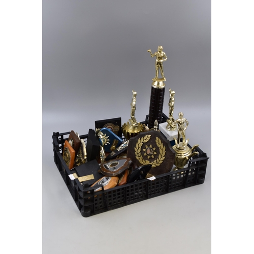 882 - A Selection of Darts and Swimming Trophies and Plaques. Some AF