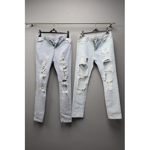 896 - Six Pairs of As New Ladies Jeans to include a Brand New Pair of River Island and others sizes 10-12 ... 