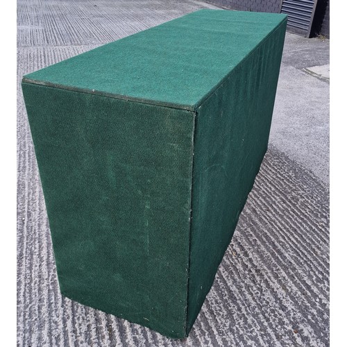 932 - A Portable Bar With Green Fabric Cover, Approx 6ftx40