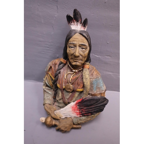 934 - Large collection of Indian items including a native bust, wall plates, books and more