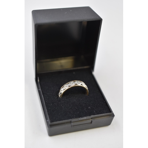 4 - Gold Twin Tone Band Ring (Size N) Complete with Presentation Box