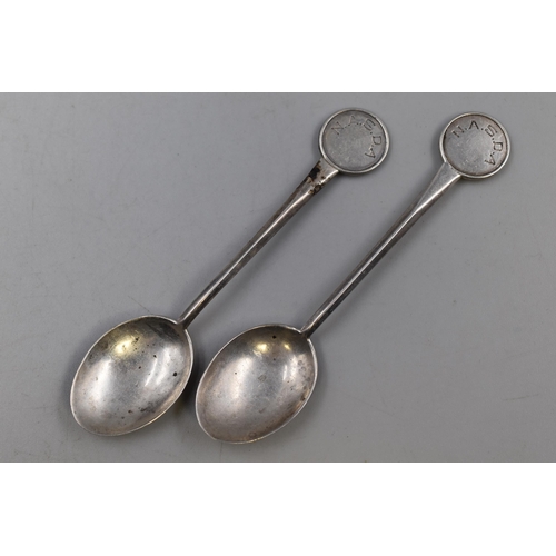 7 - A Pair of Hallmarked Birmingham Silver 'N.A.S.D.A' Teaspoons, Circa 1937. Marked 'Renart'