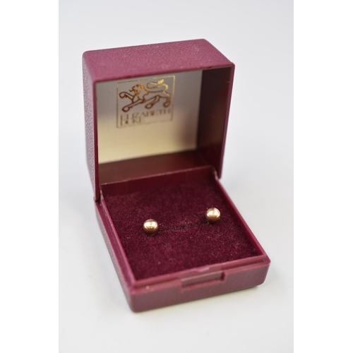 10 - Pair of Elizabeth Duke Gold 9ct (375) Stud Earrings Complete In Original Presentation Box