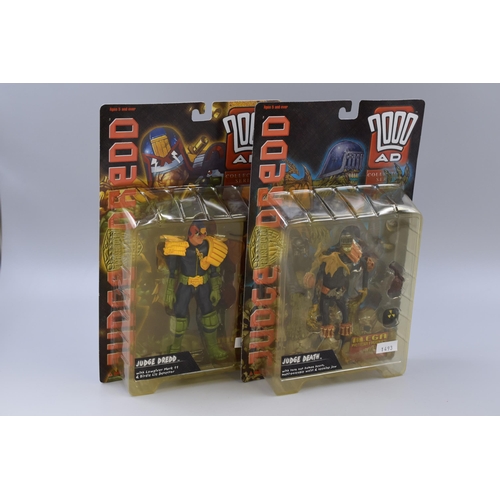 469 - Selection of Sealed Vintage 'ReAction' 2000AD Action Figures Including Judge Dredd and Judge Death