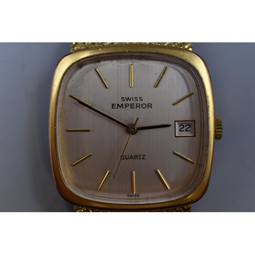 57 - Swiss Emperor Gents Quartz Dress Watch with Case