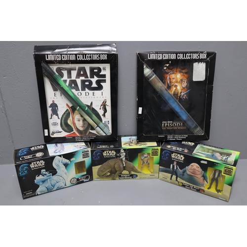 477 - Selection of Star Wars Collectable Items in Original Boxes Including Vintage Star Wars Power of The ... 