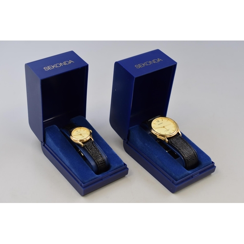 59 - Matching Pair of His and Hers Sekonda Watches Complete with Cases