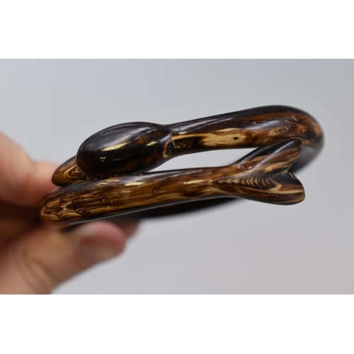 62 - An Akar Bahar Brahma Coral Dolphin Bangle, In Presentation Box