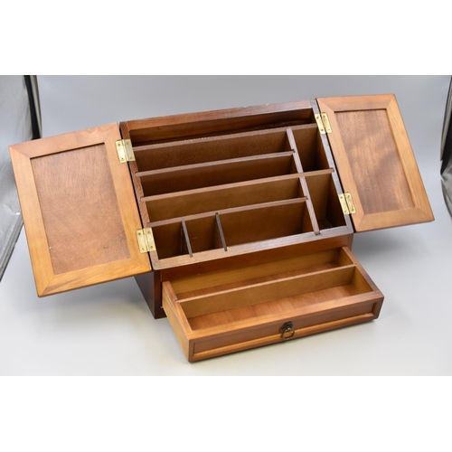 346 - Wooden Desk Storage Unit with Letter Rack and Drawer (13.5