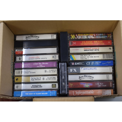 502 - A Selection of Cassette Tapes To Include Johnny Cash, Diana Ross, Glenn Miller, And More. Also Inclu... 