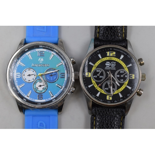 87 - Four Quartz Men's Watches inclduing Next GMT, Crosshatch, Casio and Longboard (All Working)