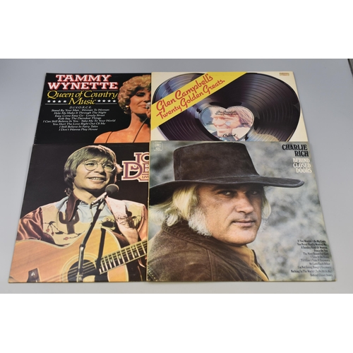 505 - Collection of 'Country' Artists Vinyl LP's to Include, Johnny Cash ( Starportrait ) Charlie Rich ( B... 