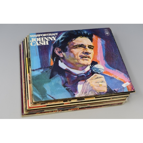 505 - Collection of 'Country' Artists Vinyl LP's to Include, Johnny Cash ( Starportrait ) Charlie Rich ( B... 