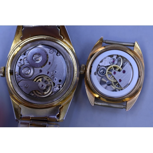 91 - Buler 21 Jewels Beryllium Balance Mechanical Watch and a Royce Mechanical Watch Head