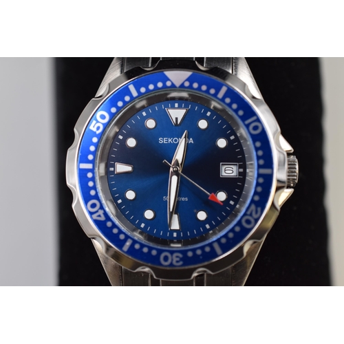 92 - Brand New Boxed Sekonda 3012 Divers Style Time and date Watch Waterproof with New battery Fitted Ful... 