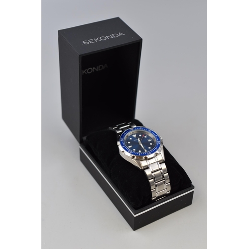 92 - Brand New Boxed Sekonda 3012 Divers Style Time and date Watch Waterproof with New battery Fitted Ful... 