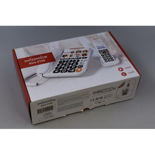 515 - Boxed Swissvoice Xtra 3155 Home telephone Unit (main Unit only complete with Power lead powers on wh... 