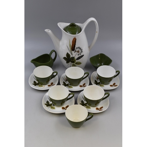 360 - Riverside by John Russell coffee set to include coffee pot, 6 cups, 5 saucers, milk jug and sugar bo... 