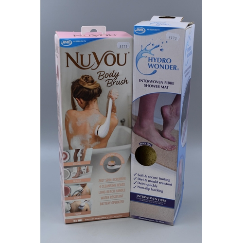 517 - Two Brand New Boxed Items to include NuYou Body Brush and a Hydro Wonder Interwoven Fibre Shower Mat