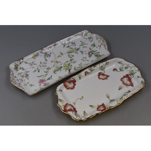 370 - Wedgwood Sweet Plum Fine Bone China Sandwich Plate and a Royal Albert Poppy Design Sandwich Plate