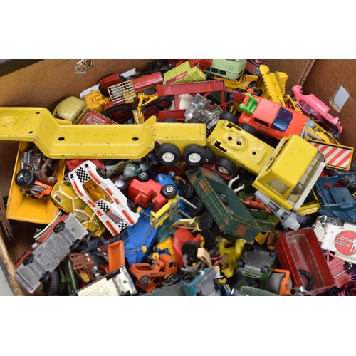 537 - Large selection of vintage play worn die cast vehicles mainly spares or repair.