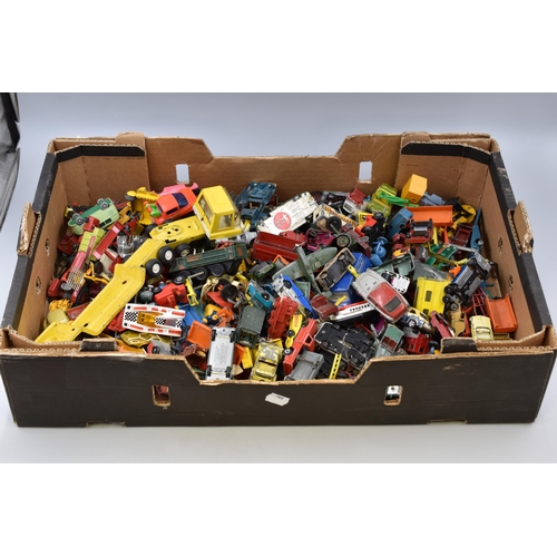 537 - Large selection of vintage play worn die cast vehicles mainly spares or repair.