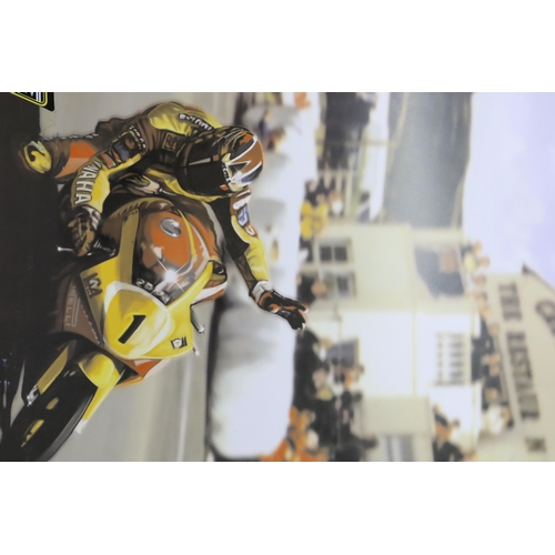 381 - Two Limited Edition Kit Nelson Isle of Man TT Prints, Depicts Carl Fogarty, Steve Hislop, And David ... 