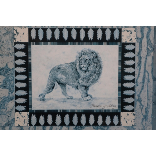 382 - Two Framed and Glazed Pamela Gladding Prints Depicting Lion and Tiger. Approx 24.5