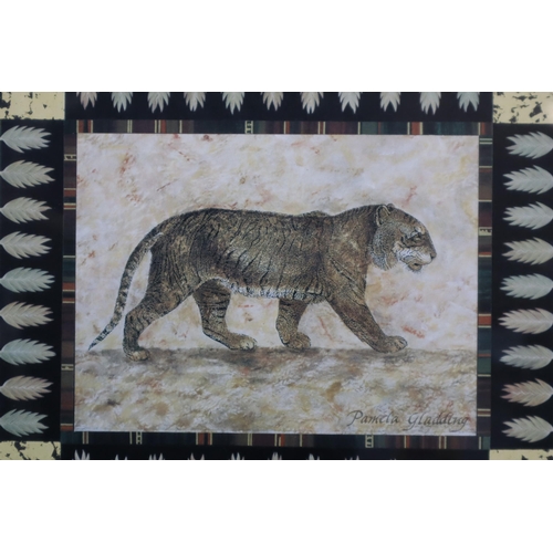 382 - Two Framed and Glazed Pamela Gladding Prints Depicting Lion and Tiger. Approx 24.5