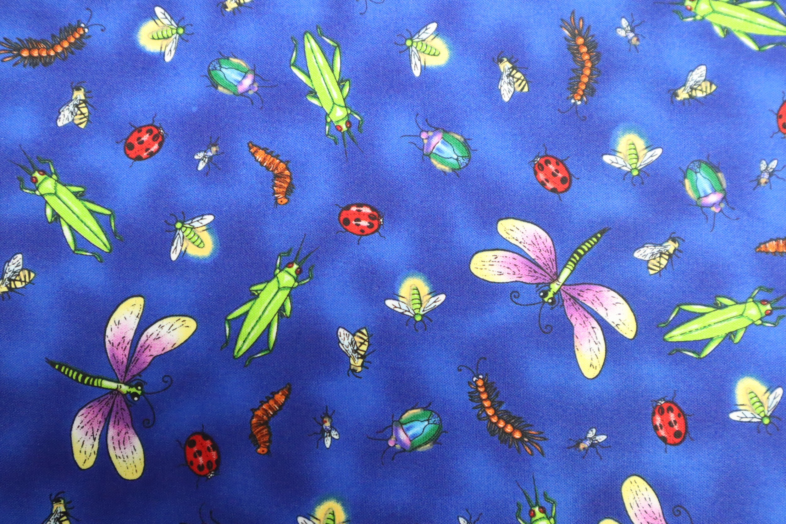 Three reams of quality fabric 46" wide green/blue flowers 8 metres