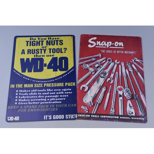 386 - Two Tin Plate Wall Signs (WD-40 / Snap-On) 12