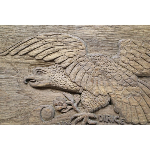 387 - American Hand Carved Eagle Wall Plaque (27