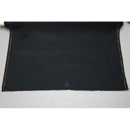 558 - Large Roll Of Good Quality Black Felt Material unknown length