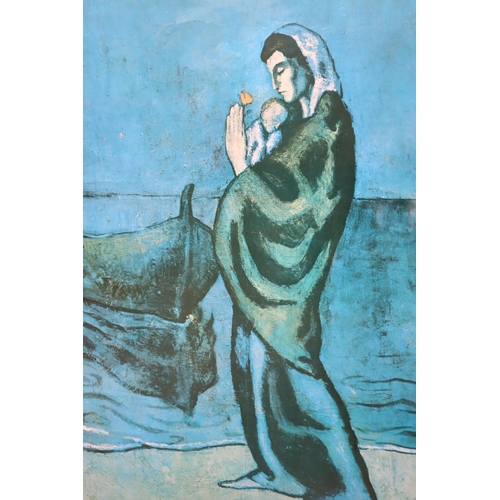 388 - Two Art Prints To Include Picasso Mother and Child By The Sea, And Salvador Dali Unfinished Stereosc... 