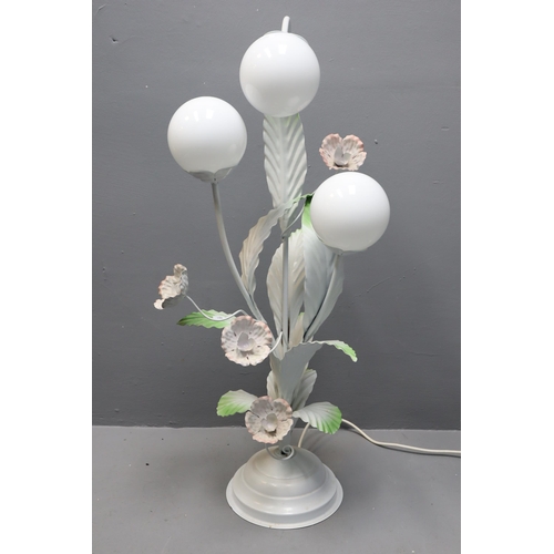 391 - A Retro Floral Shaped Metal Dome Floor Lamp, Approx 34