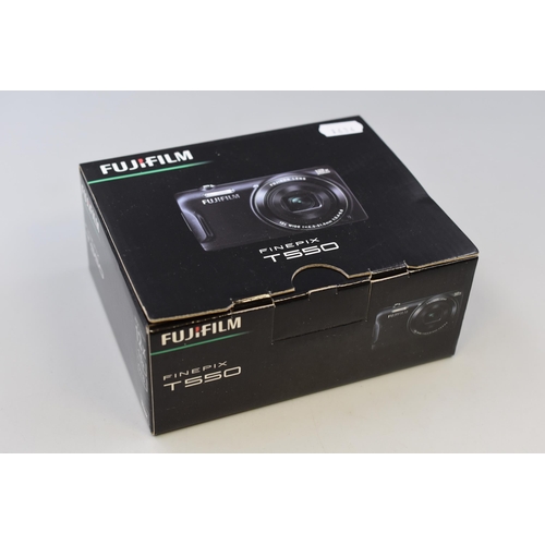 398 - Brand New Fujifilm Finepix T550 Camera complete with box, Cd Disk, Charging Lead and Instructions