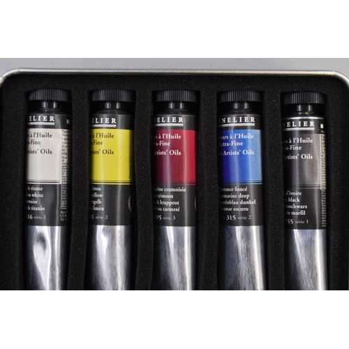 409 - Set of 5 Sennelier Fine Artists Oil Paints and a 75ml Jar of Daler Rowney Purified Linseed Oil