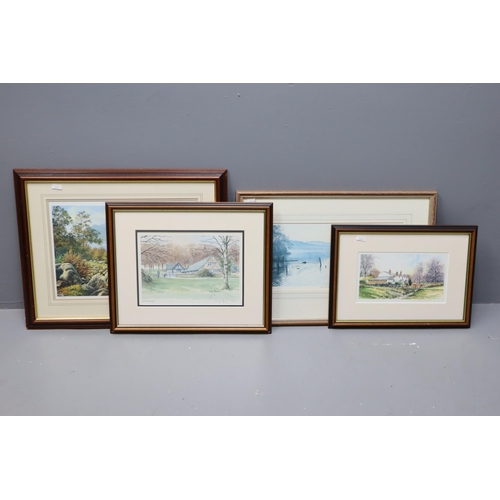 428 - A Selection of Four Framed and Glazed Signed Prints To Include Two Terry Halpin Prints Depicting Loc... 