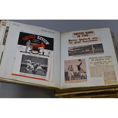 440 - Five Scrapbooks Containing 1950's Manchester United Ephemera. Includes Programmes, Matchday Tickets,... 