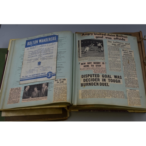 440 - Five Scrapbooks Containing 1950's Manchester United Ephemera. Includes Programmes, Matchday Tickets,... 