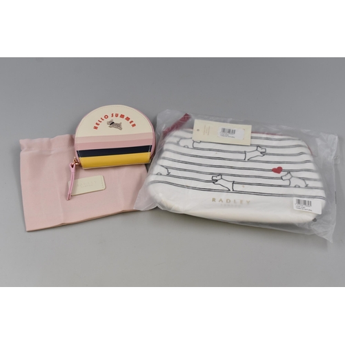 455 - Two Radley London themed make up bag and purse