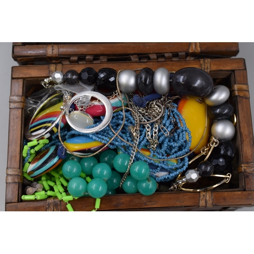 457 - Unsorted Jewellery In Bamboo Box