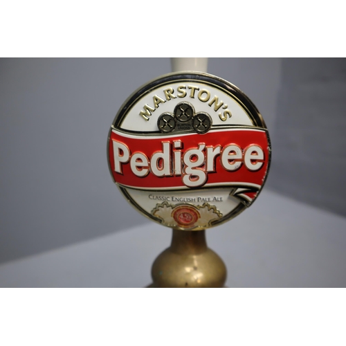 843 - Vintage Brass Beer Pump Head with Pedigree Badge