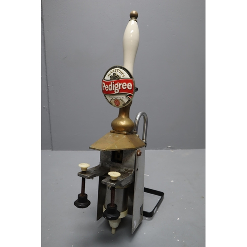 843 - Vintage Brass Beer Pump Head with Pedigree Badge