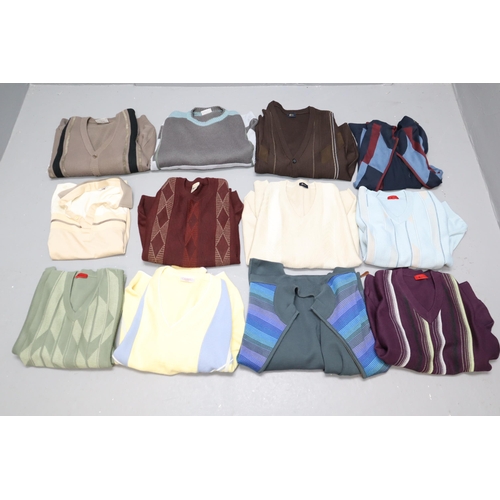 848 - A lot including: A mix of 12 Gabicci Jumpers and Polo Shirt (sizes L - XXXL)